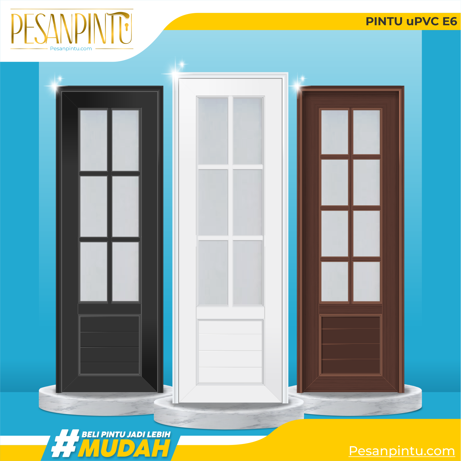 Pintu uPVC Platinum Type Elegant E6